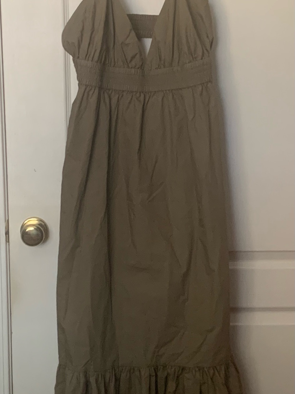Banana Republic Olive Maxi Dress with Smocked Waist